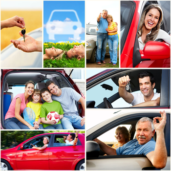 Foto Collage mit mehreren Bildern auf denen Glückliche Kunden des Autocentrum Elligers zu sehen sind.